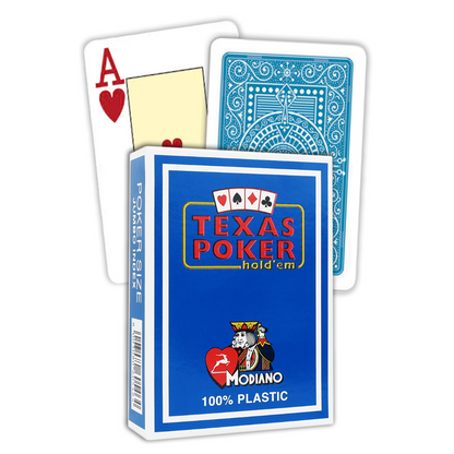 Texas Poker Hold'em - šviesiai mėlynos Jumbo kortos | Modiano
