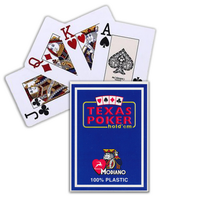 Texas Poker Hold'em Jumbo Index - mėlynos kortos | Modiano