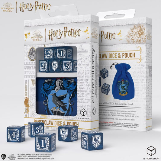 Harry Potter Ravenclaw Dice & Pouch - 5 kauliukai ir maišelis