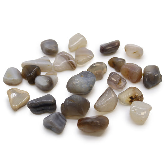 Grey Agate Botswana Small African - pilki agatai, apie 24 vnt.