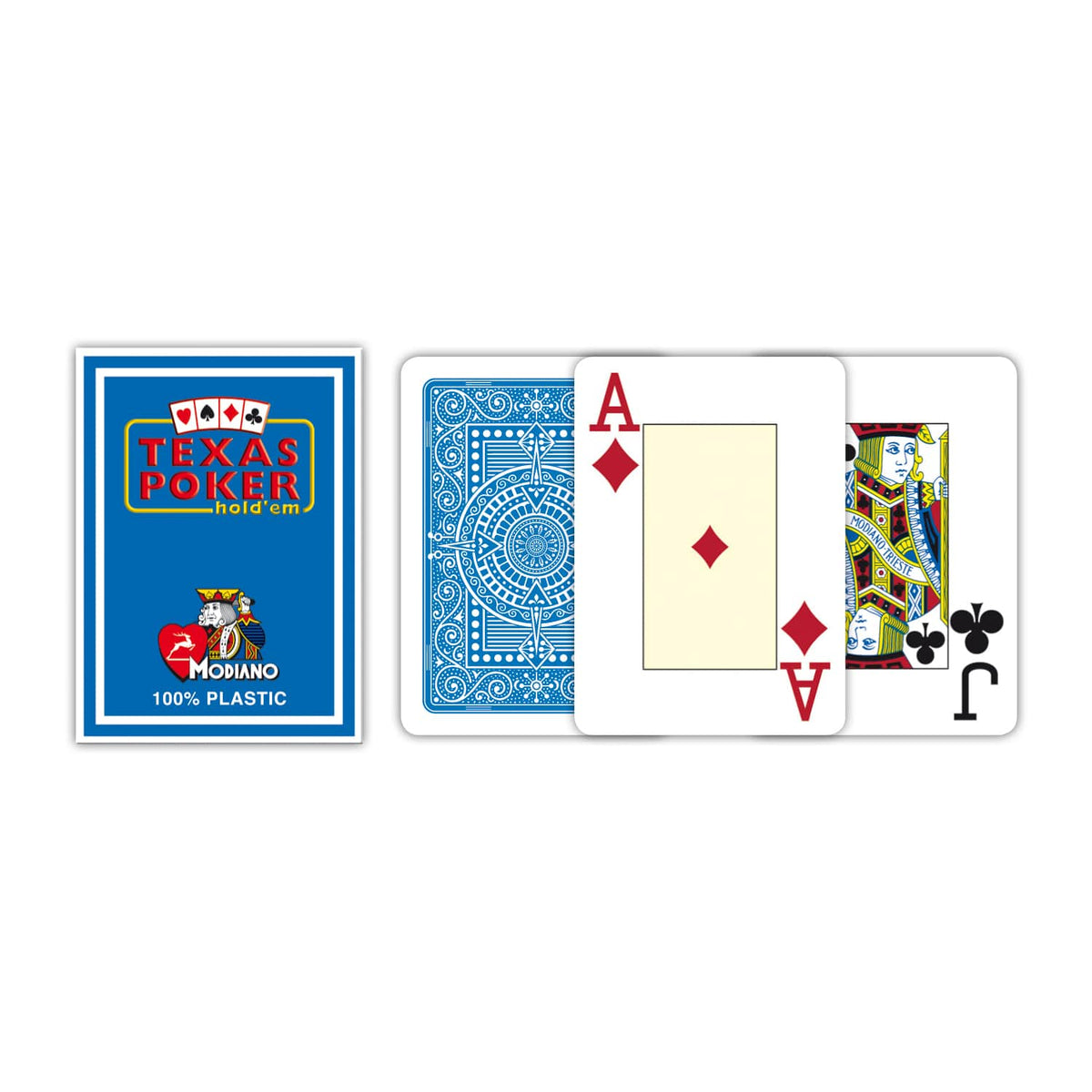 Texas Poker Hold'em - šviesiai mėlynos Jumbo kortos | Modiano