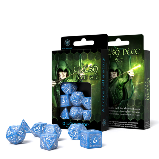 Elvish Glacier & White - kauliukai, 7 vnt. | Q-Workshop