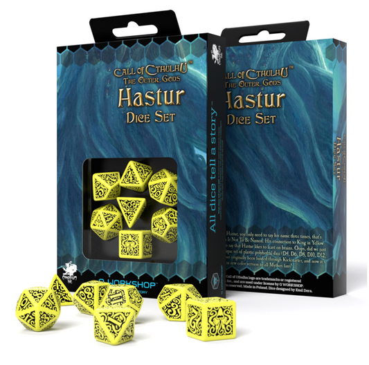 Call Of Cthulhu The Outer Gods Hastur - geltoni ir juodi kauliukai, 7 vnt.