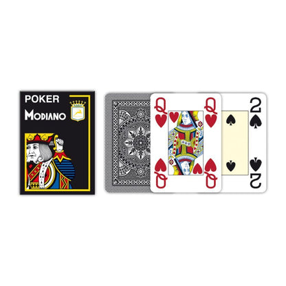 Modiano Poker 4 Jumbo Index - juodos pokerio kortos