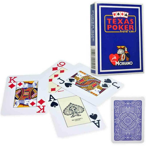 Texas Poker Hold'em Jumbo Index - mėlynos kortos | Modiano