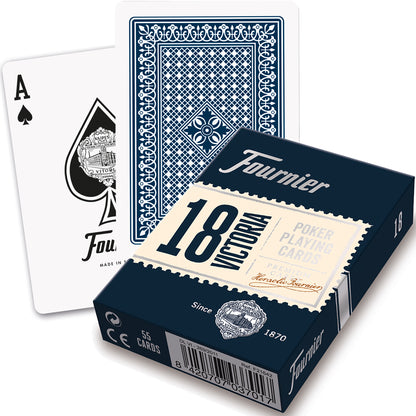 Fournier Victoria 18 Blue - mėlynos pokerio kortos