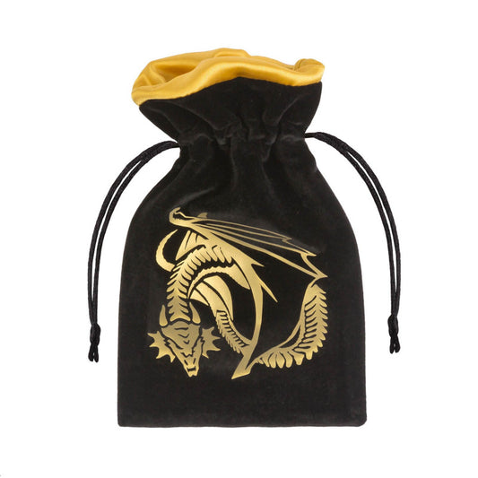 Dragon Velour Black/Gold - kauliukų maišelis | Q-Workshop