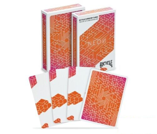 Bicycle Neon Orange Bump - cardistry kortos be indeksų