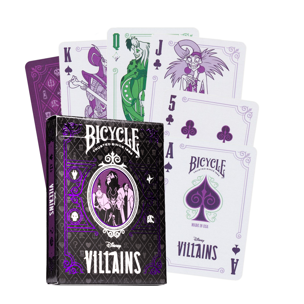 Bicycle Kortos Disney Villains Violetinės