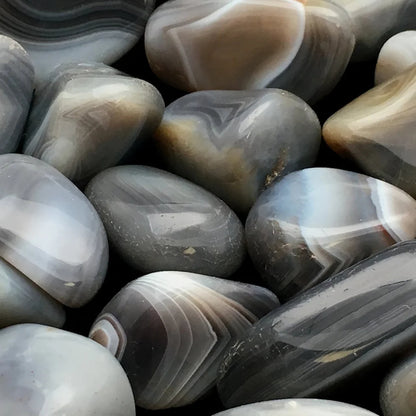 Grey Agate Botswana Small African - pilki agatai, apie 24 vnt.