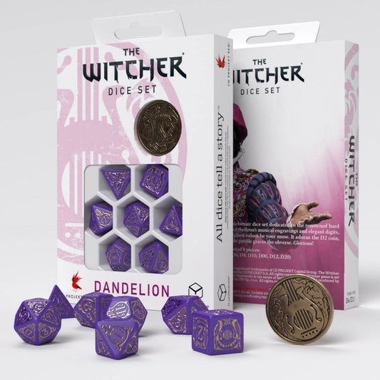 The Witcher Dandelion Viscount de Lettenhove - kauliukai ir moneta
