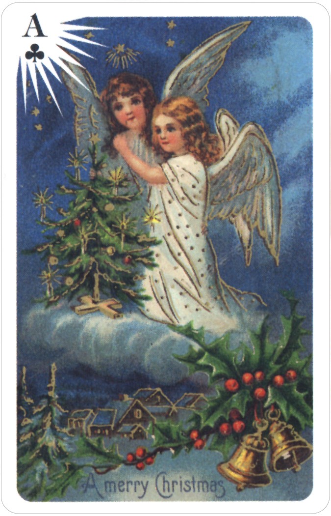 Old Time Christmas Angels - dvi kortų kaladės dėžutėje | US Games Systems