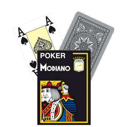 Modiano Poker 4 Jumbo Index - juodos pokerio kortos