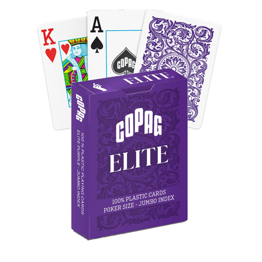 Copag 1546 Elite Purple - violetinės pokerio kortos, Jumbo indeksai